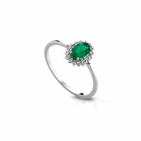 Anello Lelune Donna LELUNE DIAMONDS in Oro bianco Smeraldo 0.42 Ct LDRNSM42008 - LDRNSM42008